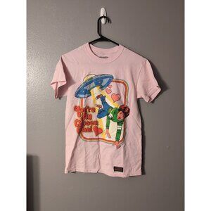 Steven Rhodes Pink T Shirt Your My Chosen One alien UFO Graphic Size S